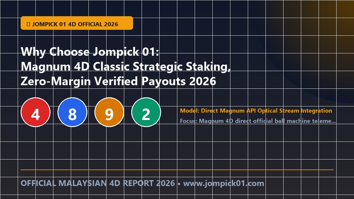 Why Choose Jompick 01: Magnum 4D Classic Direct Draw Telemetry, Transparent Paytables & Instant Ringgit Settlement 2026